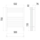 Полотенцесушитель электрический TERMINUS "Аврора" П9, 500x700 мм, хром - Фото 3
