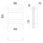 Полотенцесушитель электрический TERMINUS "Сицилия" П6, 450x600 мм, диммер, белый матовый - Фото 3