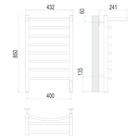 Полотенцесушитель электрический TERMINUS «Классик» П8, 400×850 мм, хром - фото 22405234
