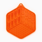 Лизательный коврик - миска для медленного кормления, оранжевый, 18.5 см × 16 см - Фото 2