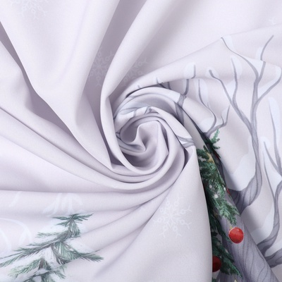 Комплект штор для кухни с подхватами «Новогоднее чудо» 145×180+/-5 см - 2 штуки, габардин