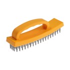 Щетка металлическая ручная ТУНДРА, пластиковая рукоятка, 6-рядная - Фото 4