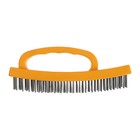 Щетка металлическая ручная ТУНДРА, пластиковая рукоятка, 6-рядная - Фото 5