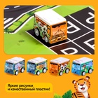 Игровой набор «Зоопарк», 4 инерционные машинки, коврик-дорога - Фото 4