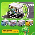 Игровой набор «Динопарк», 4 инерционные машинки, коврик-дорога - Фото 4