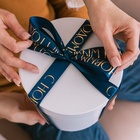 Лента атласная с тиснением «С Новым годом», 25 мм, 23±1 м, тёмно-синяя  (артикул 10324252)  большой выбор товаров оптом и в розницу по низким ценам с доставкой