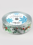 Лента атласная «Рождественский венок», 25 мм, 23±1 м - фото 61058881