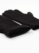 Перчатки женские замшевые, безразмерные, сенсорные, без утеплителя, чёрная - Фото 4