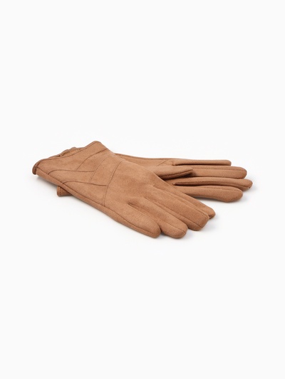 Перчатки женские, безразмерные, без утеплителя, бежевые