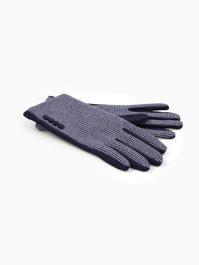 Перчатки женские двойные, безразмерные, сенсорные, без утеплителя, синие