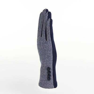 Перчатки женские двойные, безразмерные, сенсорные, без утеплителя, синие