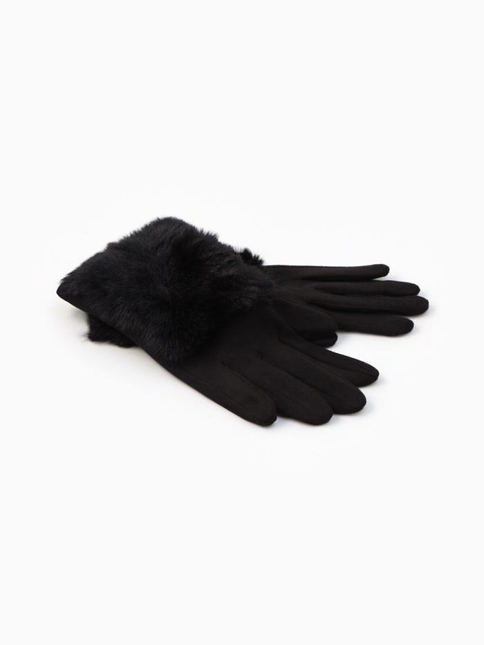 Перчатки женские, безразмерные, без утеплителя, чёрные - Фото 1