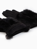 Перчатки женские, безразмерные, без утеплителя, чёрные - Фото 4