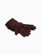 Перчатки женские, безразмерные, без утеплителя, коричневые - Фото 2