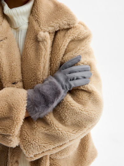 Перчатки женские, безразмерные, без утеплителя, серые