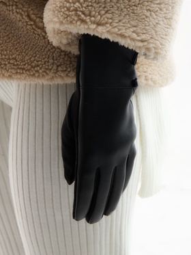 Перчатки женские, безразмерные, без утеплителя, чёрные