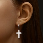 Серьги металл XUPING крестик, цвет серебро - фото 27074117