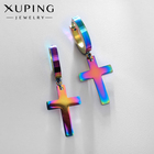 Серьги металл XUPING крестик, цвет бензин - Фото 1