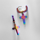 Серьги металл XUPING крестик, цвет бензин - Фото 3