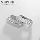 Серьги металл XUPING овал с орнаментом, цвет серебро - фото 321882597