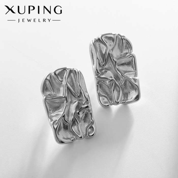 Серьги металл XUPING волны, цвет серебро - Фото 1