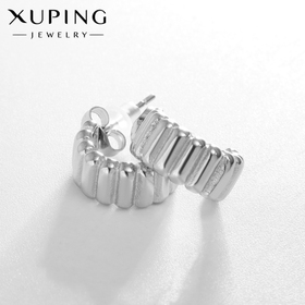 Серьги-кольца XUPING неотразимость, цвет серебро, d=1,3 см