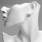 Серьги металл XUPING бусина на кольце, цвет серебро - Фото 2