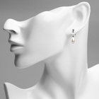 Серьги металл XUPING бусины, цвет серебро - Фото 2