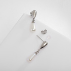 Серьги металл XUPING бусины мини, цвет серебро - Фото 3