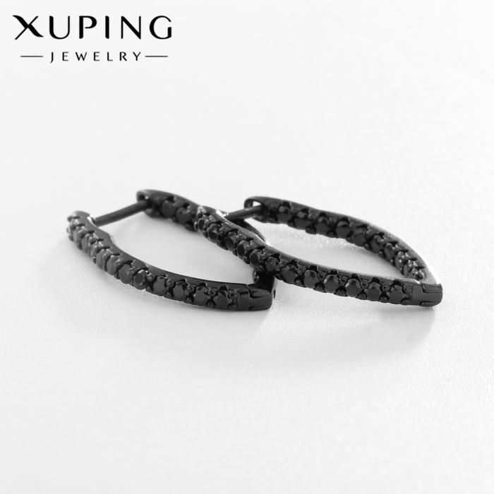 

Серьги со стразами XUPING арфа неотразимость, цвет чёрный
