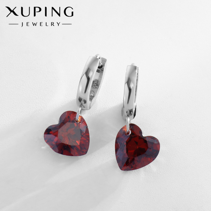 

Серьги со стразами XUPING капля стиль, цвет серебро