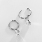 Серьги со стразами XUPING ромб мини, цвет серебро - фото 25338209