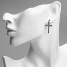 Серьги со стразами XUPING крест изящество, белые в серебре - Фото 2