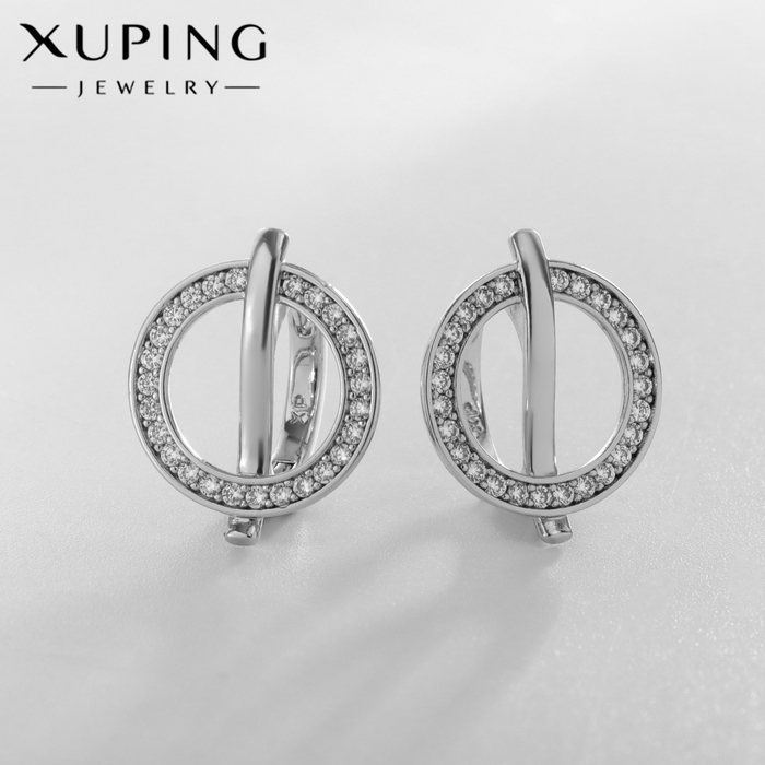 

Серьги со стразами XUPING круг, цвет белый