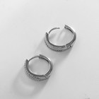 Серьги-кольца XUPING  параллель, цвет белый в серебре, d=1,5 см - фото 25338243