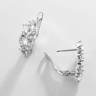 Серьги со стразами XUPING листья, цвет белый в серебре - Фото 3