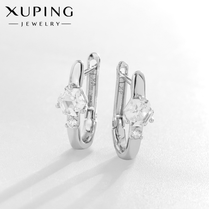 

Серьги со стразами XUPING арфа искусство, цвет белый в серебре