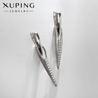 Серьги со стразами XUPING уникальность, белые в серебре - Фото 1