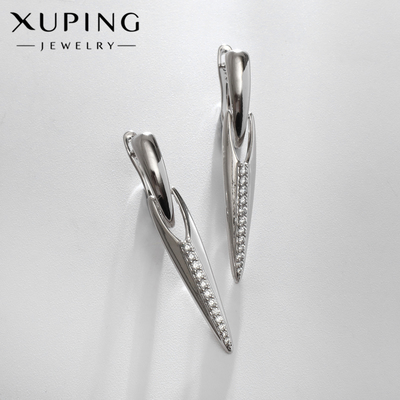 Серьги со стразами XUPING уникальность, белые в серебре