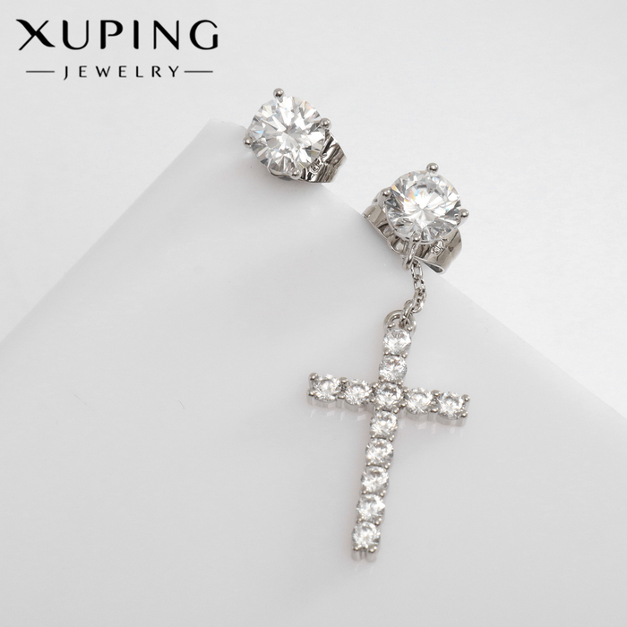 

Серьги со стразами XUPING крест величие, цвет белый в серебре