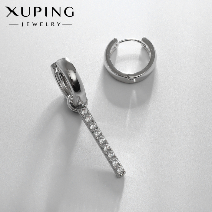 

Серьги со стразами XUPING с подвеской, цвет белый в серебре