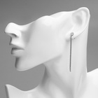 Серьги со стразами XUPING висячие, эскиз, белые в серебре - Фото 2