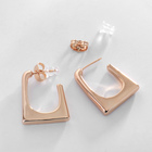 Серьги металл XUPING трапеция контур, цвет розовое золото - Фото 2