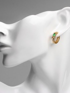 Серьги-кольца XUPING благородность, зелёные в розовом золоте, d=1.8 см - Фото 3