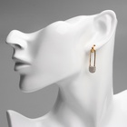 Серьги со стразами XUPING булавка искра, белые в розовом золоте - Фото 2