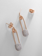 Серьги со стразами XUPING булавка искра, белые в розовом золоте - Фото 2