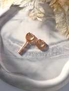 Серьги со стразами XUPING открытие, белые в розовом золоте - Фото 2