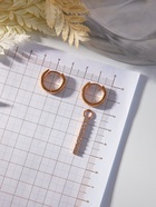 Серьги со стразами XUPING открытие, белые в розовом золоте - Фото 3