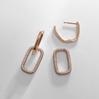 Серьги со стразами XUPING леди, белые в розовом золоте - Фото 2