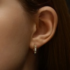 Серьги-кольца XUPING фортуна, цвет белый в золоте, d=1,5 см - фото 27155691